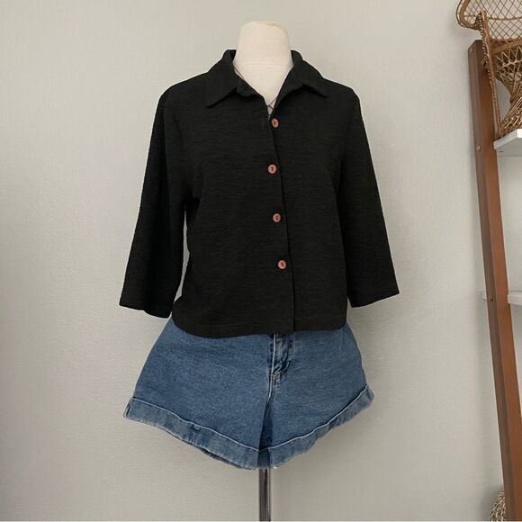 Deep Green Textured Vintage Top - Picture 4 of 6